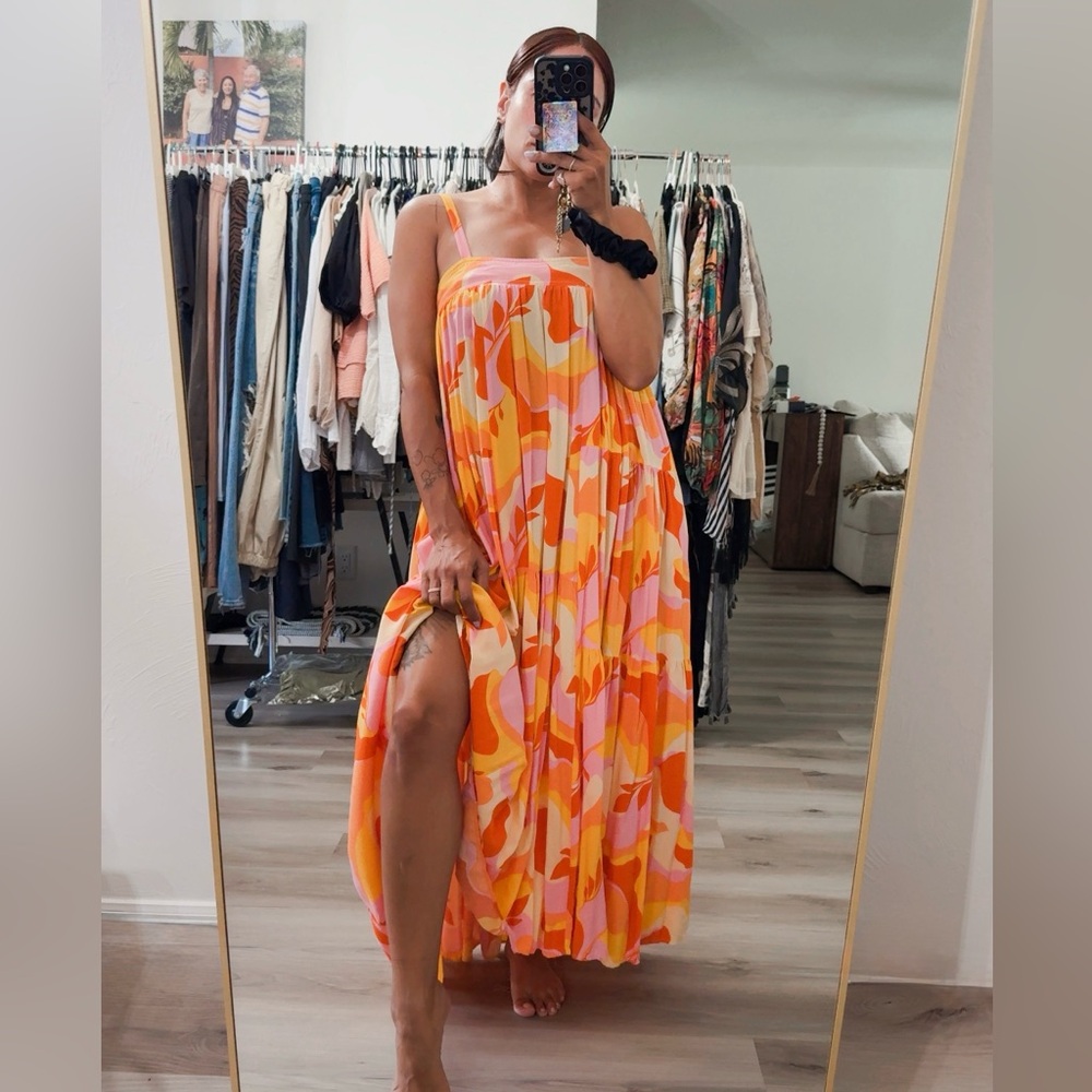 ANTHROPOLOGIE ABEL THE LABEL $200 SQUARE NECK FLORAL DRESS